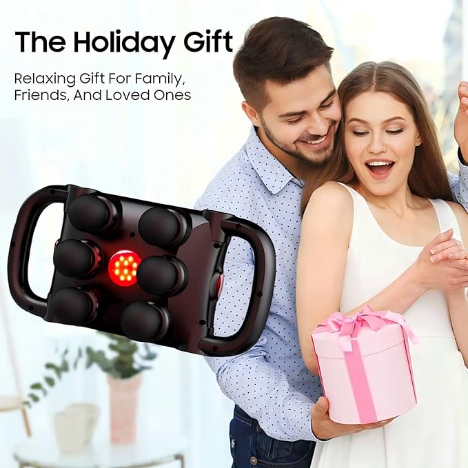 6-Head Massage Gun Set, Deep Tissue Percussion Massager with 5 Modes & 20 Intensities, Quiet Handheld Muscle Massager for Back, Shoulders, Legs & Feet, for Home, Office, Gym & Travel,