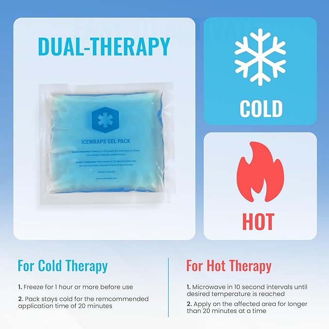 ICEWRAPS Mini Reusable Ice Packs, 3" x 3" Gel Packs, Hot & Cold Therapy for Injuries, Kids’ Boo Boos, Face, Wisdom Teeth, Mosquito Bite, Headaches & Fever, 6 Pack, Blue – FSA-HSA Eligible