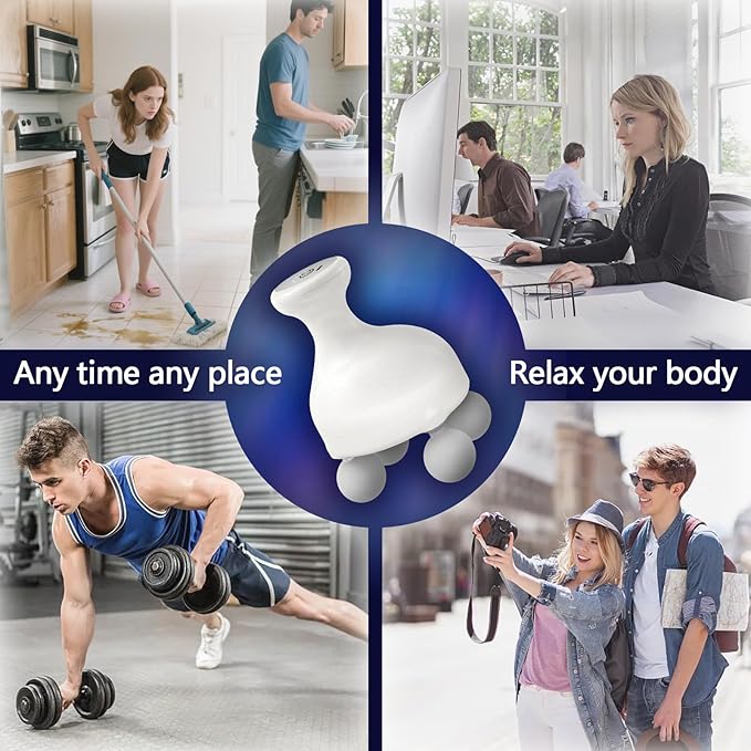 DEITY 4 Heads Handheld Massage Gun Deep Tissue, Electric Body Massager, Percussion Muscle Massager for Easing Shoulder and Back Tension, with Reverse Thrust Function
