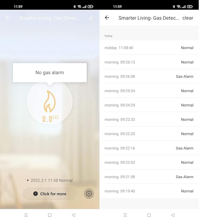 Smarter Living - WiFi Gas Alarm Leak Detector for Natural Gas, Propane, Methane, Butane, LPG, LNG, Flammable Explosive Gases, Reliable Sensor, Phone Notifications, Plug in, Trailer, RV, Home