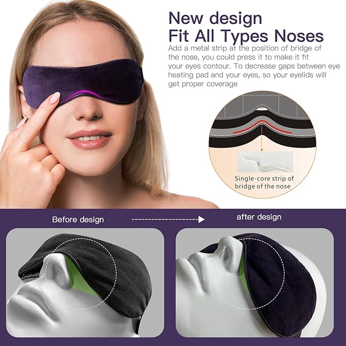 Heated Eye Mask for Dry Eyes,Warm Eye Compress Mask with Temperature & Timer Control,Stye Eye Treatment,Warm Compress for Eyes