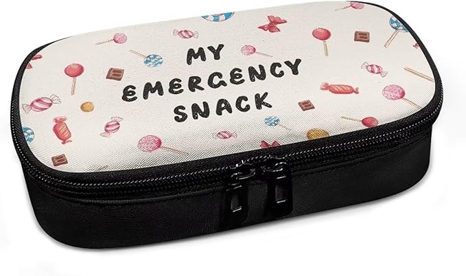 Rnyleeg Cute Diabetic Bag for Kids Snack Pattern Insulin Bags for Women Diabetic Care for Home School Portable Insulin Travel Case with Handle