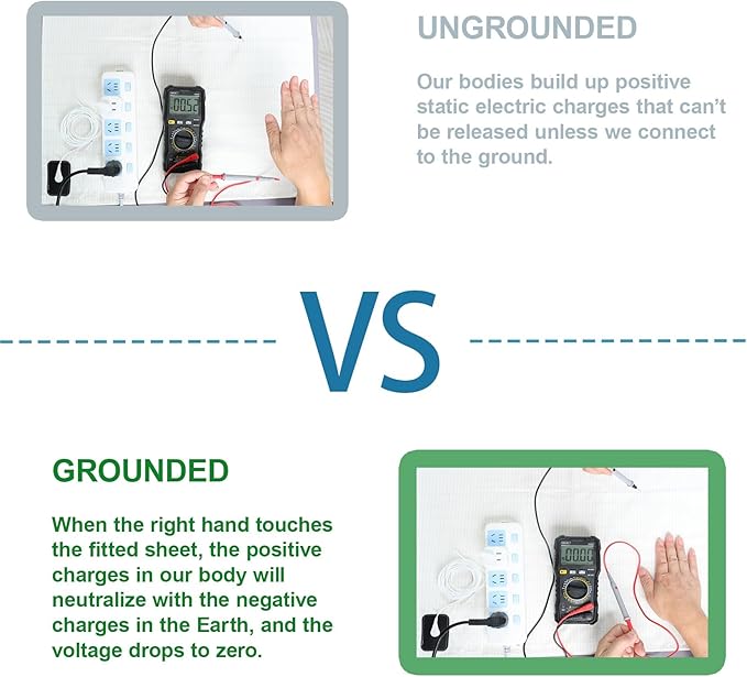 Grounding Sheets for Improving Sleep Quality,Pure Silver Fiber+Organic Cotton,Bedding Grounded Fitted Sheet Set,Deep Pocket. (Deep Gray, King)