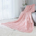 ALANSMA Reversible Weighted Blanket for All Season, Luxury Velvet, Warm and Cool, Adult 15Lb Weighted Blanket, Enjoy Sleeping Anywhere(Pink, 48''x72''15lbs)