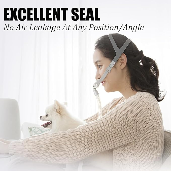 Nasal Pillow Universal Replacement Kit, Easy to Connecting Your Machine，Nasal Msk with S,M,L Size Nose Pillow Adapter, Frame Cushion, Elbow/Swivel,HeadHear,Strap and Hose