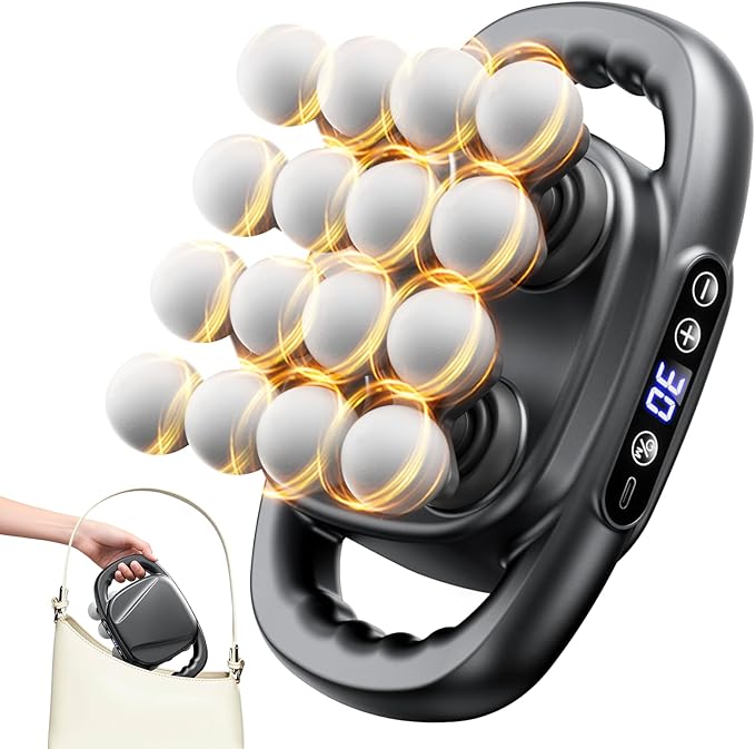 16 Head Mini Massage Gun, 3 Modes and 30 Intensities, Upgraded Deep Tissue Massage Gun for Back, Shoulders, Legs, Body Muscle Pain Relief, Compact and Portable Gift for Men, Women