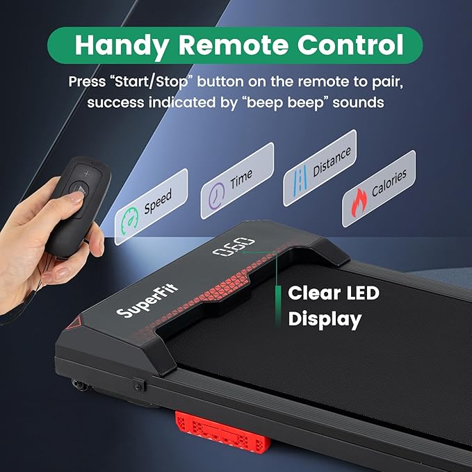3 in 1 Walking Pad, Portable Under Desk Treadmill with LED Display, APP & Remote Control, 2.5HP Brushless Electric Walking Jogging Machine for Home & Office