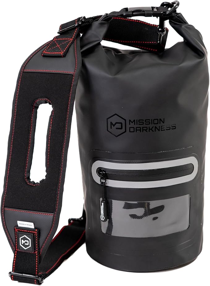 Mission Darkness Dry Shield Faraday Tote 7L Capacity // Waterproof Dry Bag for Electronic Device Security & Transport Signal Blocking Anti-Tracking EMP Shield Data Privacy Fits Phones Tablets Radios