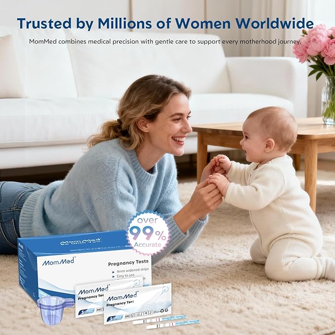MomMed Early Detection Pregnancy Test, 15 Pack HCG Pregnancy Test Strips, Individually-Sealed Pregnancy Tests,Pregnancy Tests,99% Accurate (No Urine Cup)
