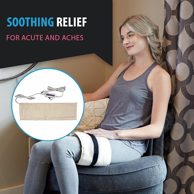 Medical Grade Heating pad with Automatic Moist Heat by Thermotech - High-Heat Heating pad for Deep Penetrating Heat - Mini Size Analogue (19" x 7") - with Manual Clicker Controller
