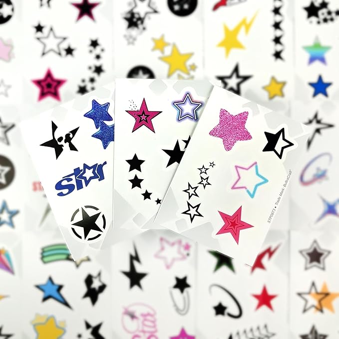 BulbaCraft Star Stickers Y2K - Small Star Stickers, Y2K Decals, Gifts for Women & Men