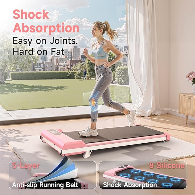 2 in 1 Walking Pad with Handle Bars, 8% Incline Foldable Treadmills for Home Office Ultra Quiet <40dB, 3.5 HP Portable Walking Jogging Running Machine with LED Display & Remote, 320+LB Capacity