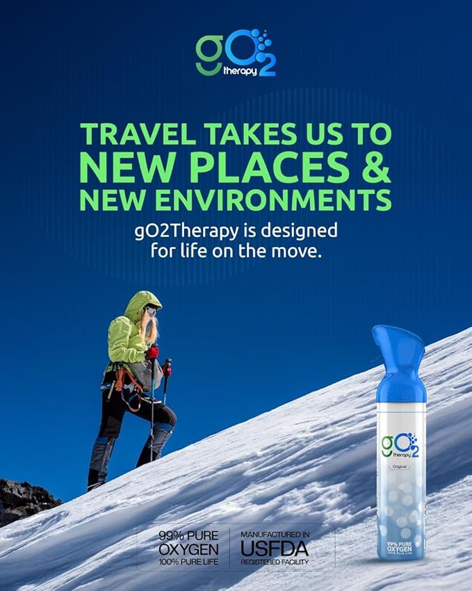 Up to 1350 Inhalations (3 Pack), 12L | Portable Oxygen Canister – Single Mouth & Nose Mask – Supplemental Oxygen for Sports, Travel, Altitude & Fitness Activities