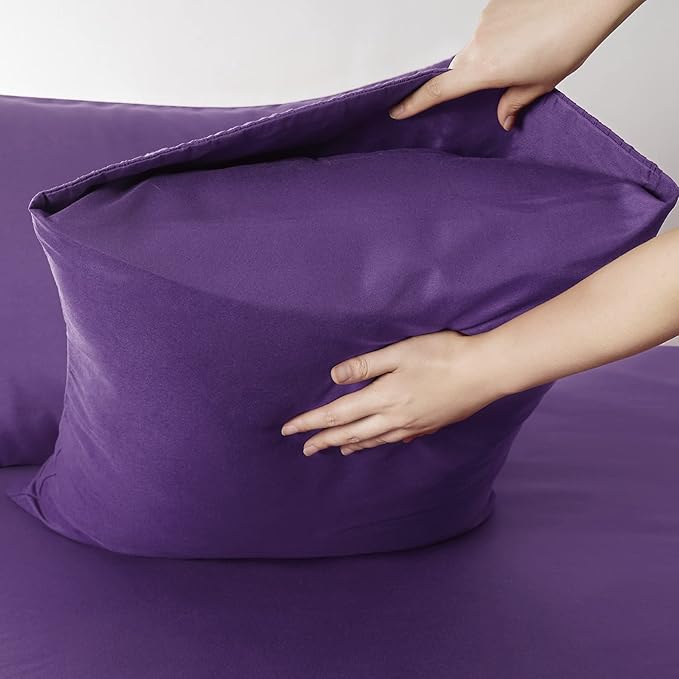 Bedsure Full Size Bed Sheets - 4 Pieces Soft Full Sheet Set - Breathable & Cooling - Hotel Luxury - Easy Care Polyester Microfiber Bedding for Women, Men, Purple