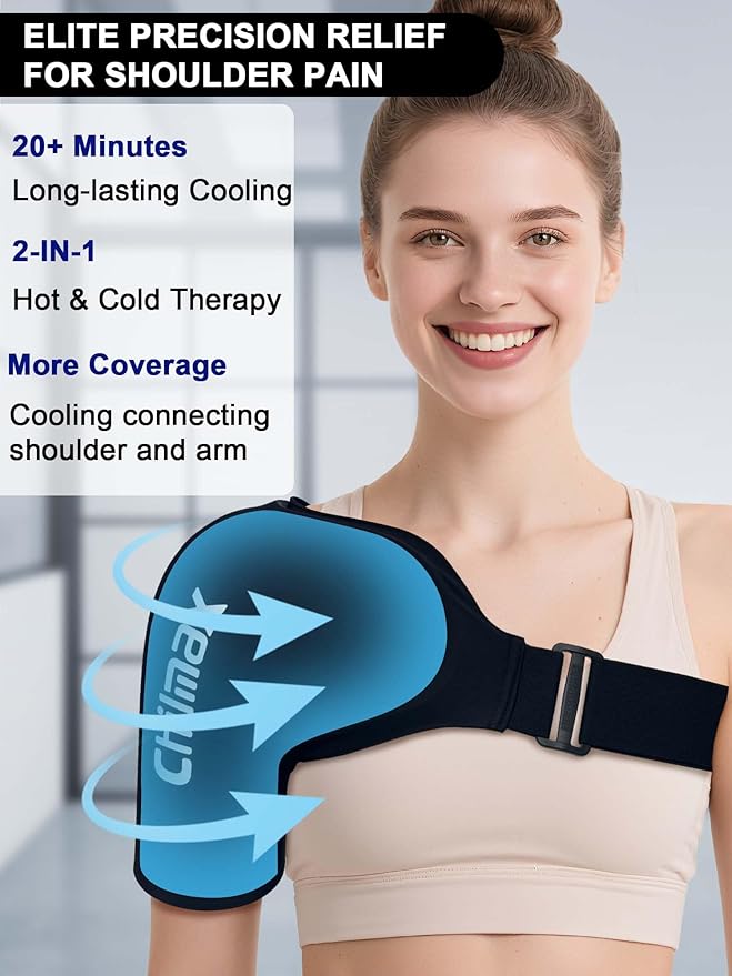Shoulder Ice Pack Wrap, Reusable Hot and Cold Therapy Compression Wrap for Rotator Cuff, Arm, and Shoulder Periarthritis Pain Relief, Fatigue Reduction,Post-Surgical Rehabilitation