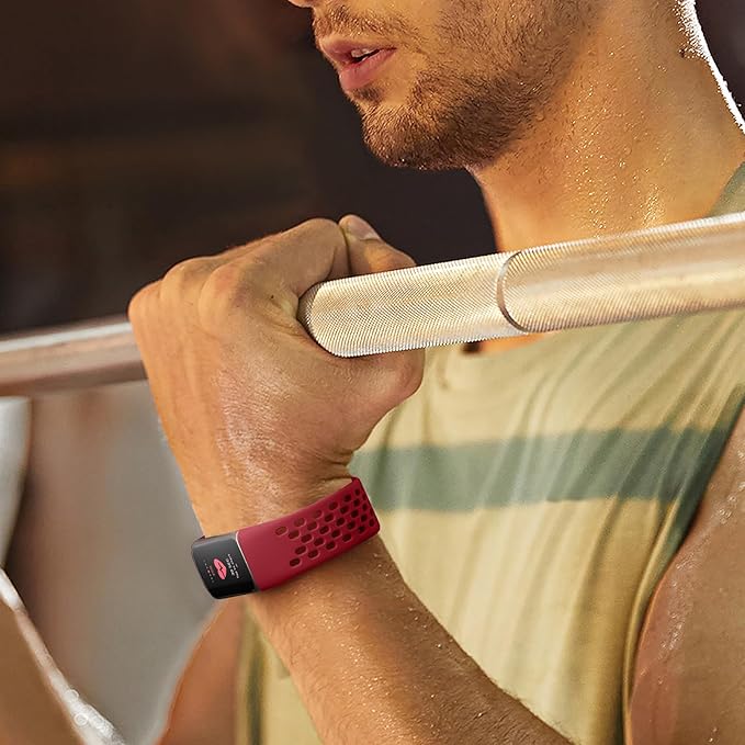 Getino Compatible Fitbit Charge Bands - Soft Breathable Replacement Sport Strap for Women & Men, Adjustable Wristbands for Fitbit Charge 5/6 Advanced Fitness Tracker, Red