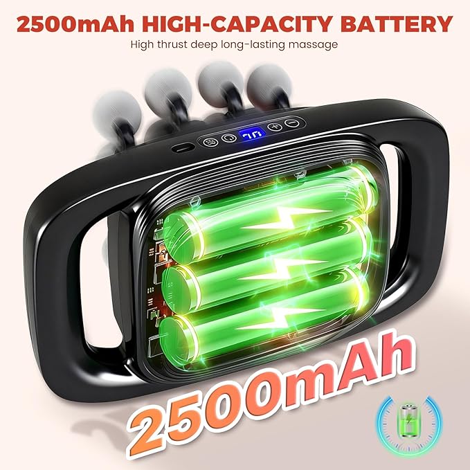 16 Head Massage Deep Tissue Massager Gun 2600mAh Massage Gun Deep Tissue with Type-C Fast Charging 3 Massage Modes & 30 Intensities Suitable for Muscle Soreness in The Waist, Shoulders,Neck After Work