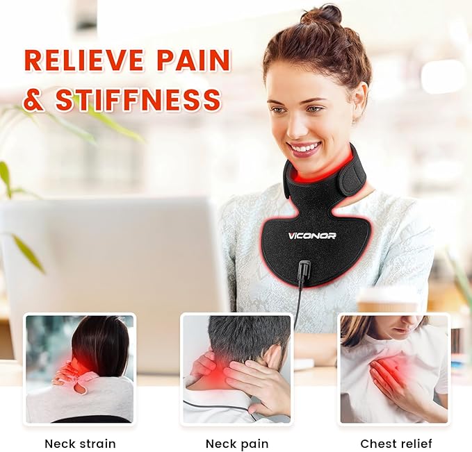 Red Light Therapy for Neck and Chest, Red Light Therapy for Face and Neck Device Portable 660nm Red Light & 850nm Near Infrared Light Therapy for Body for Skin Tightening