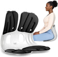 Curble GRAND(Extra Wide & Sturdy) – Ergonomic Chair Back Support, Lumbar Support for Good Posture Correction and Back Pain Relief, Perfect for Office Chair, Floor Seat, Work from Home, Patented(Black)