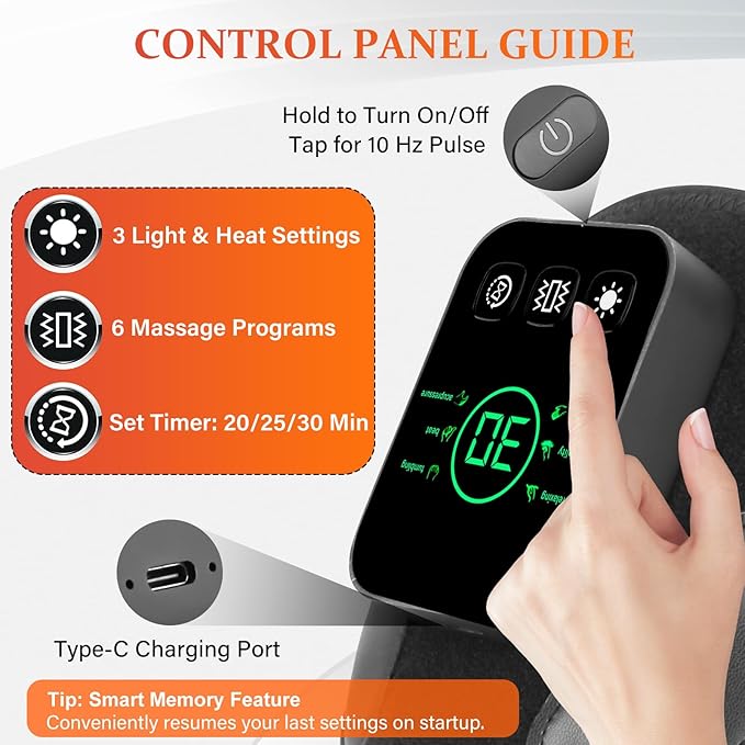 Red Light Therapy for Knee with 4 Vibration Massage Areas, 5000mah Rechargeable Knee Massager with Heat and Red Light Therapy, 660nm & 850nm Near-Infrared Knee Massager for Elbows & Shoulders