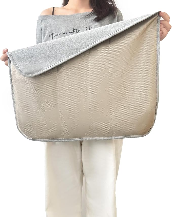 Faraday Blanket for Protection While Using Your Laptop and Phone, Cotton with Faraday Diamond Lattice Fabric Mat Grey 21" x 18"