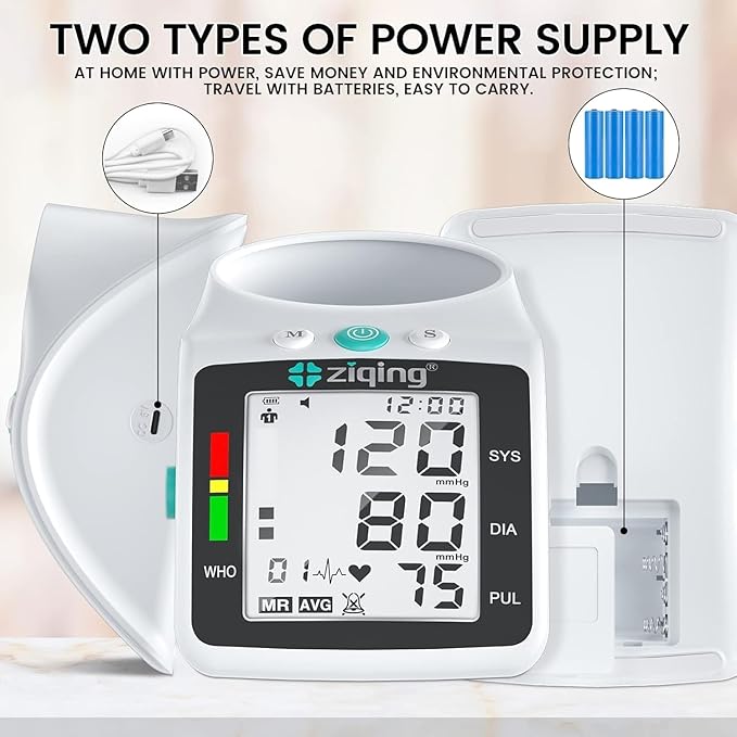 Blood Pressure Monitors, Double love Blood Pressure Machine Bp Cuff Automatic Upper Arm with 9”-17.3 inches Adjustable Automatic High Blood Pressure Cuff for Home Use 2 x 99 Sets Memory