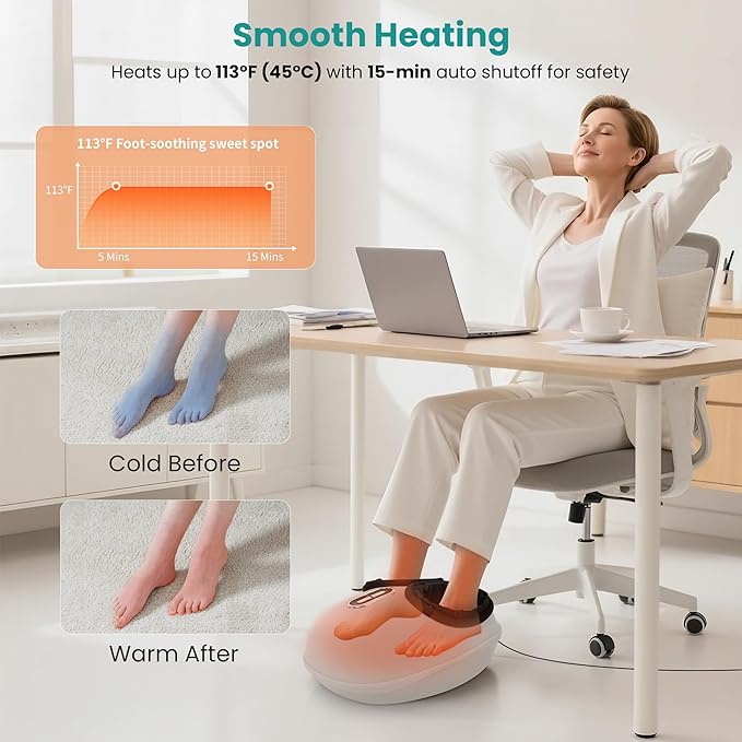 Nekteck Foot Massager with Heat for Neuropathy Plantar Fasciitis, 2026 Upgraded Shiatsu Air Compression Feet Massager for Size Up to US 11, Gifts for Him Her Relaxation (FSA Eligible HSA Eligible)
