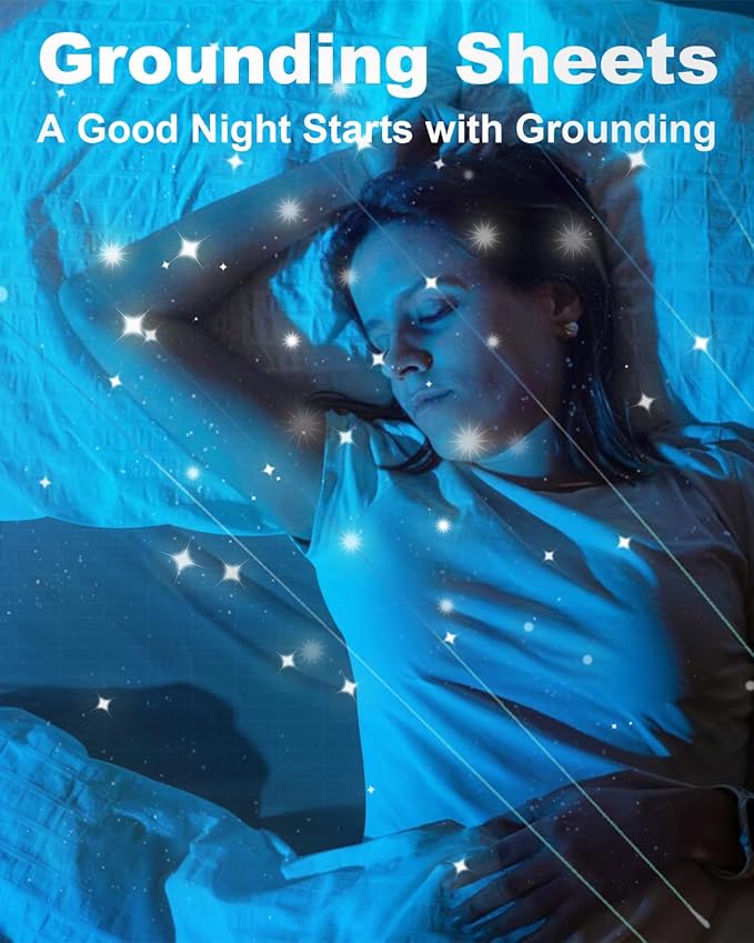 Grounding Sheets California King Size (72x84x14in), 90% Organic Cotton + 10% Silver Fiber, Grounding Sheet for Bed, Fitted Grounded Sheet for Improved Sleep, Earth Sheets with 15FT Cord Gray