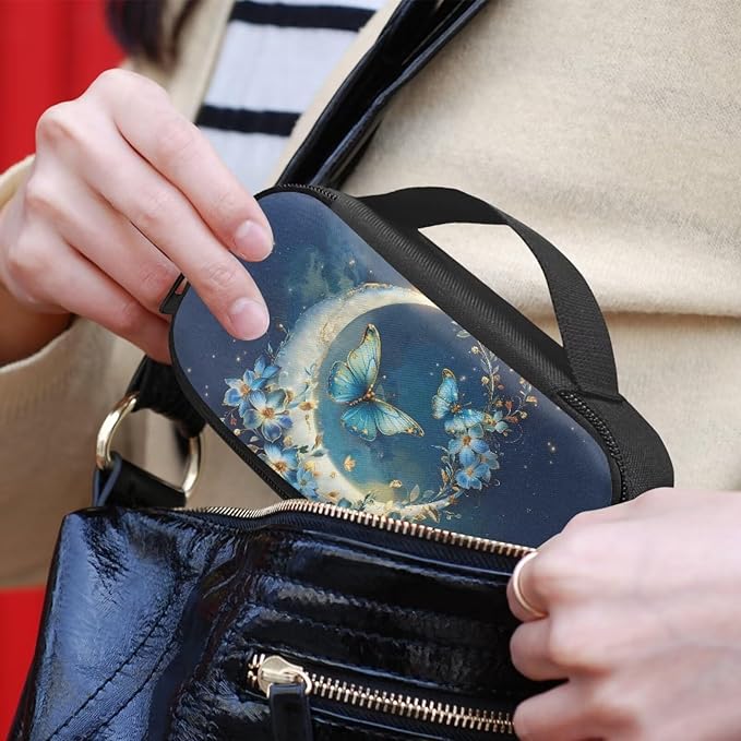Blue Butterfly Moon Insulin Cooler Travel Case for Insulin Pen Sturdy Medical Cooler Bag Insulin Storage Bag for Diabetes and Other Diabetic Supplies for The Daily Life and Trip