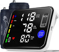 Blood Pressure Monitor Upper Arm Blood Pressure Monitors for Home Use with Bp Cuff, Large Screen Rechargeable Bp Machine, 2x120 Memory, Voice Broadcast, Built-in Lithium Battery