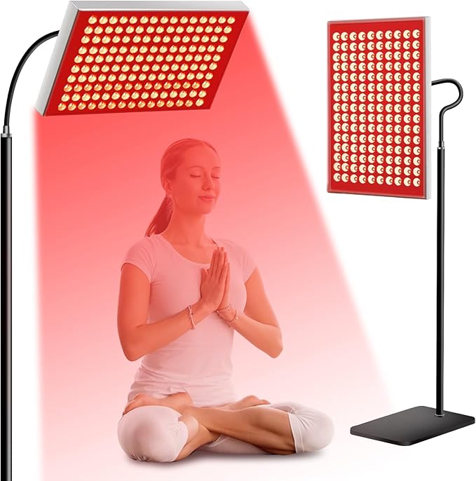 Red Light Therapy for Face and Body – 150 LED, 660nm Red & 850nm Near Infrared Lamp with Adjustable Stand, Dual Wavelength for Skin, Muscle & Joint Recovery | Home & Professional Use