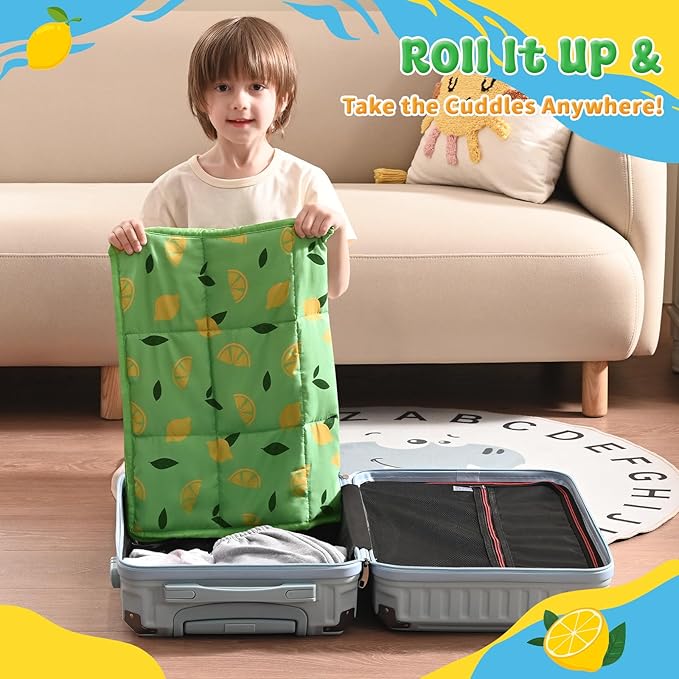 anfie Weighted Lap Pad 2 Pounds, Weighted Blanket (30"*40") Cooling Blanket for Sleeping,Weighted Throw Blanket for Travel Indoor Outdoor (Lime Green)