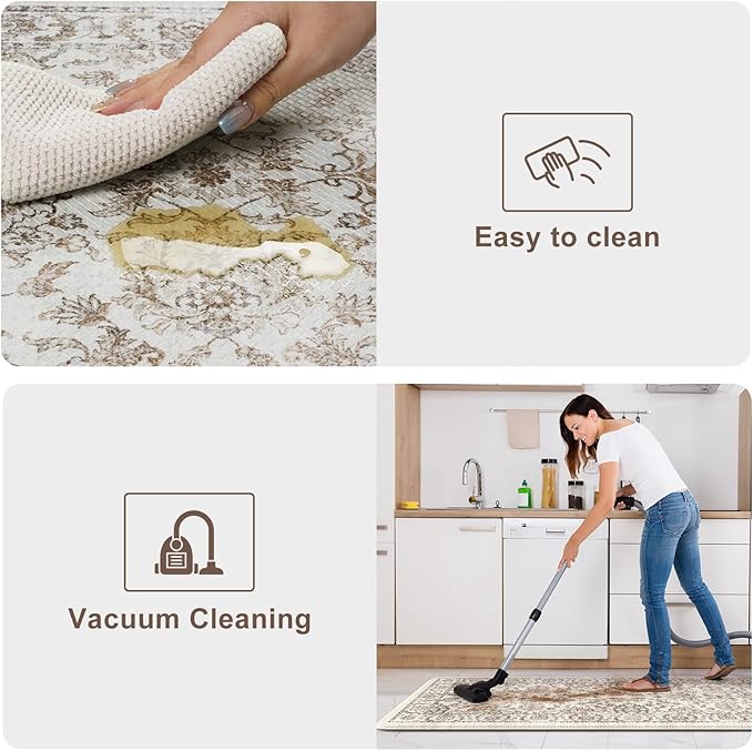 KIMODE Anti Fatigue Mats for Kitchen Floor,Kitchen Rugs Sets of 2 Non Slip,Padded Cushioned Kitchen Floor Mats,Memory Foam Kitchen Mat for Sink Laundry Office Desk,17"x29.5"+17" x47”,Khaki