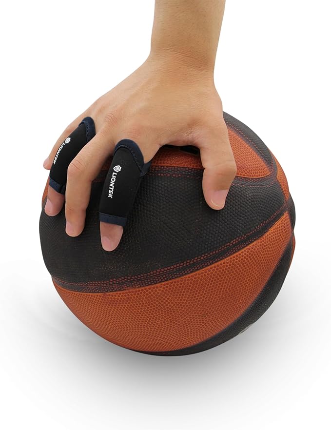 LIONTEK Single Finger Sleeve Pair - Sports Compression Finger Sleeve for BJJ, MMA, Basketball, Weight Lifting, and More