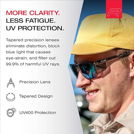 Riley Navigator X Safety Glasses – Anti-Fog, Scratch/Impact Resistant & UV Blocking, Lightweight Full-Frame for Work, Outdoors, & Active Lifestyles, Emerald Green Mirror/Gray