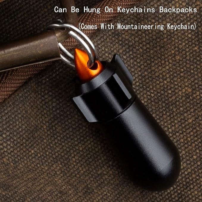 4Pcs Keychain Pill Organizer Waterproof Durable Alloy Container Medicine Box, Portable Pill Holder Case Outdoor Camping Travel