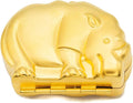 Gold Rhino Shaped Pocket Purse Portable Travel Pill Box & Medicine Organizer (1 Large Compartment)