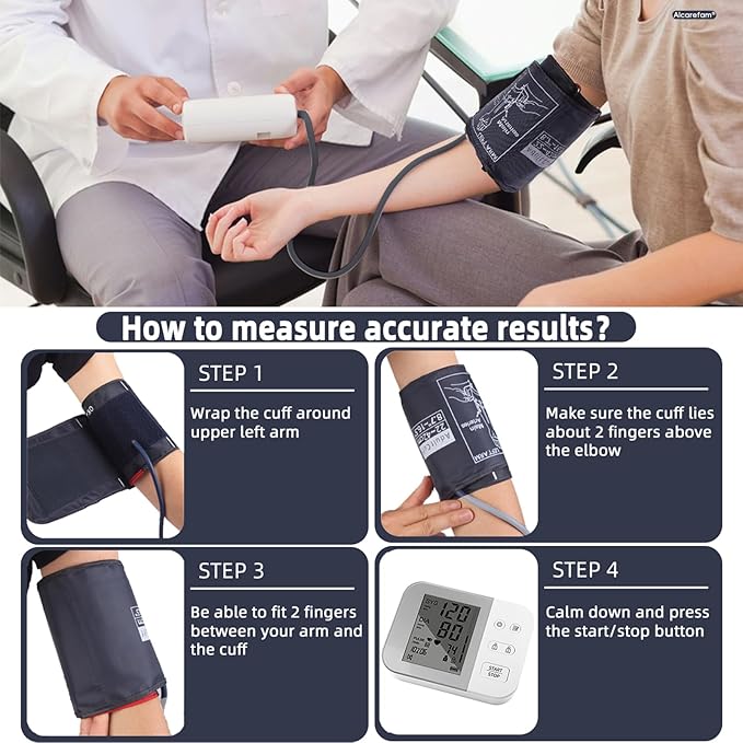 Large Blood Pressure Cuff, 8.7”-16.5” (22-42CM) BP Cuff Compatible with Omron BP Monitor, Replacement Cuff for Adult Big Arms, 7 Connectors