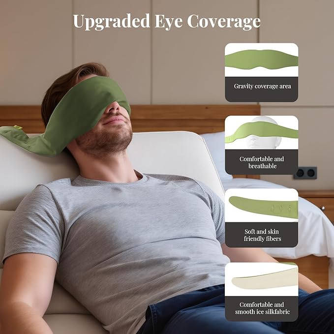 Weighted Eye Mask for Sleeping, Blackout Gravity Sleep Masks for Women Men, Cloud-Like Comfort Softness, Memory Foam, 3D Contoured, Night Eye Covers for Side Sleeper, Meditation & Relaxation