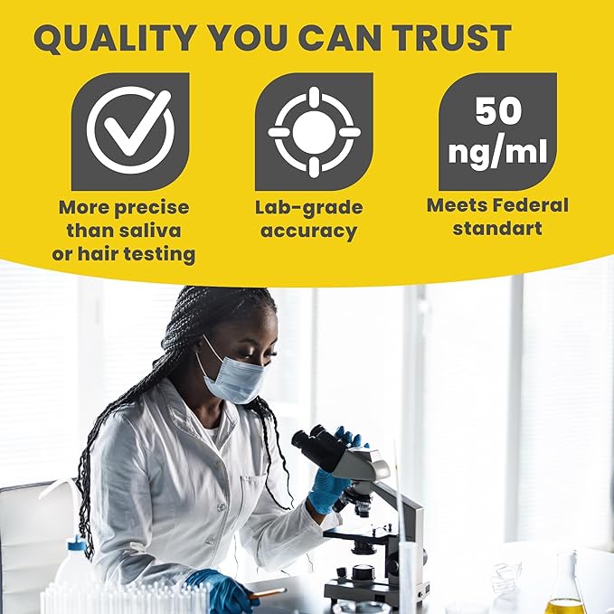 Home Marijuana Drug Test Kit, Highly Sensitive THC Drug Test Kit Marijuana/Weed, THC Drug Test Urine, Easy Home Drug Test Marijuana/THC Substance Abuse, 5 THC Test Strips/Sticks, 50 ng/ml
