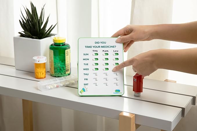 Medication Tracker & Pill Reminder | Visual Reminder Alarm | 7 Day, 3 Times a Day Medication Reminder | Take and Slide | No More Second-guessing or Double-dosing | Perfect for The Elderly