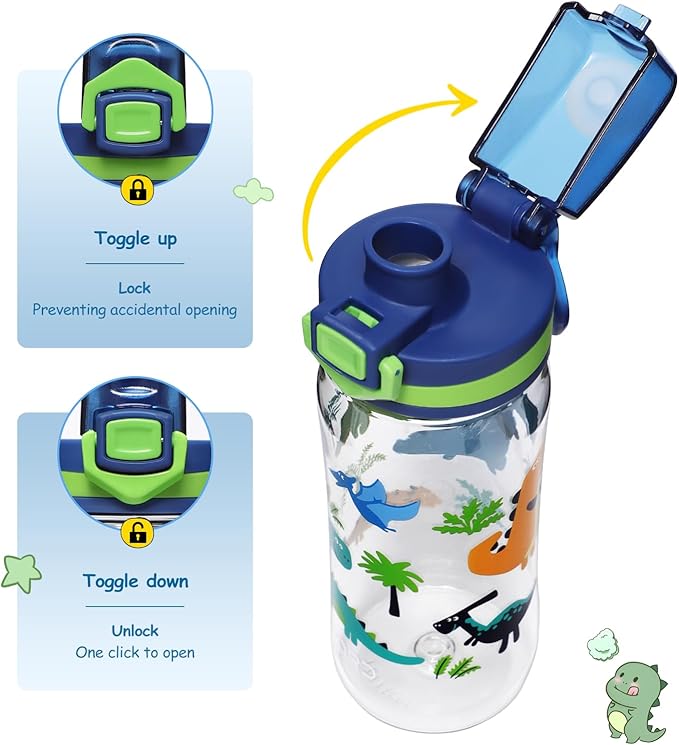 Opard 17oz Kids Water Bottle with Leak Proof Flip-Top Lid, Reusable BPA-Free Tritan for School and Travel