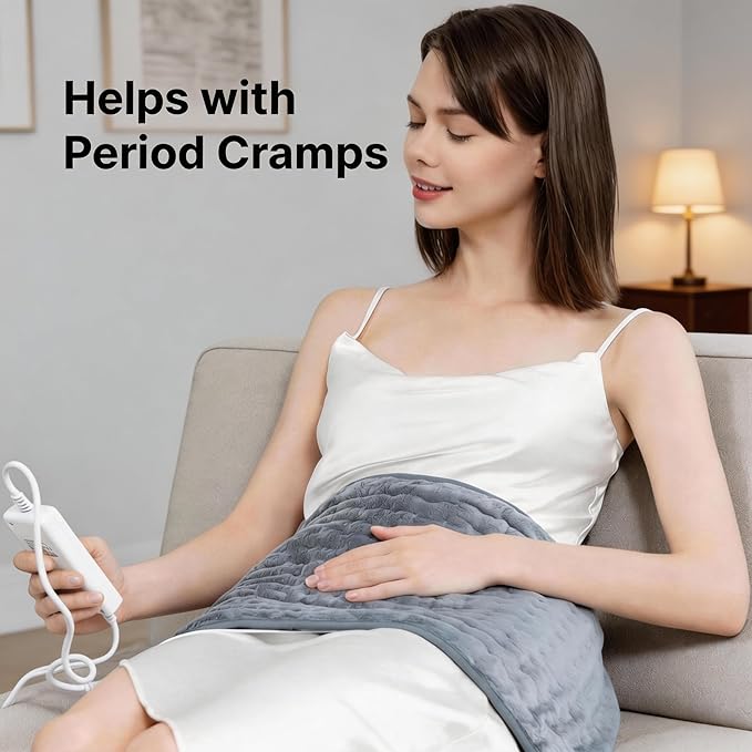 Heating Pad for Back, Neck, and Shoulder Pain Relief, Electric Heat Pad with 6 Heat Levels, Moist Heat Option, Auto Shut-Off, Birthday Christmas Gifts for Women Men Mom Dad Grandma, Gifts for her