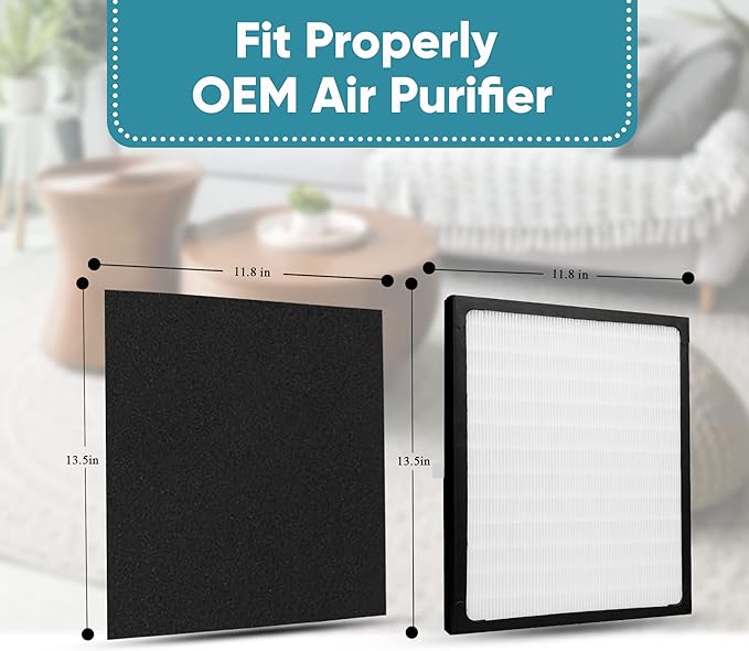 2 Pack Replacement Filters - D for Idylis - IAF-H-100D - Air Purifier AC-2118, AC-2123, IAP-10-280, 1AP10280, Includes 2 x Idylis Hepa and 4 x Carbon Pre-Filters