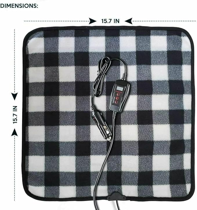 ZONETECH Black and White Plaid Warming Pad Cozy Warmth in Cold Weather,Size, Perfectly Sized for Comfort and Portability for Pets