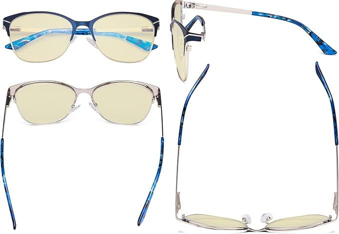 Eyekepper Blue Light Glasses - Semi Rimless Digital Eyeglasses for Women Blocking Computer Screen UV Rays