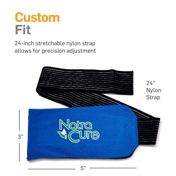 NatraCure Universal Cold Pack Ice Wrap - Cold Ice Pack w/Strap for Injuries - Reusable Cold Ice Pack for Shoulder, Neck, Head, Ankle, Leg, Foot, Hand, Wrist, Arm, Elbows & Ice Wrap for Knees - 2 PK