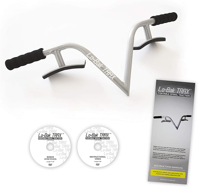 Lo-Bak TRAX by EZ-Bak Lumbar Spine Stretcher - Upper and Lower Back Stretcher for Herniated Disc & Sciatica Scoliosis - Portable Lumbar Traction Device for Spinal Decompression and Back Pain