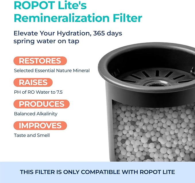 Bluevua Dual-Pack Remineralization Filters, One-Year Set for RO100ROPOT-LITE, Alkaline for Reverse Osmosis Filter, Remineralize and Increase pH for Pure Drinking Water