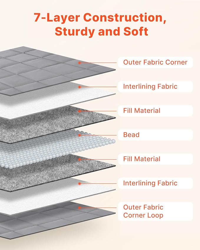 VEVOR Weighted Blanket 88 x 104 inch - King Size, 20 lbs Heavy Blanket with Cooling Glass Beads, Soft & Breathable for All-Season Use, Suitable for Adults 200-250 lbs, Ideal Gift Choice (Grey)